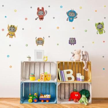 Imagem de Adesivo Infantil Robo 02 Parede Robôs Divertidos Colorido Lúdico Quarto Menino Criança Dormitório Decoração