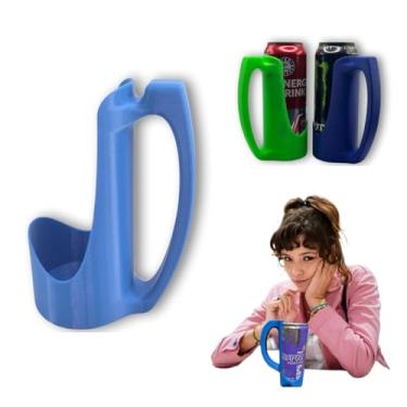 Imagem de LEIAIRUI Suporte de lata fino de 340 g com alça, pegador reutilizável impresso em 3D para cerveja, adequado para uma variedade de bebidas enlatadas de 340 g e cerveja (azul)