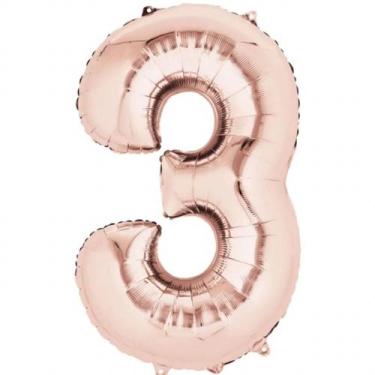 Imagem de Balão Número Metalizado Rose Gold 75cm - PartiuFesta, 3