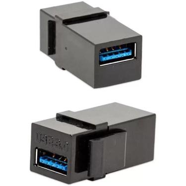 Imagem de Conector Emenda Tomada Padrão Keystone Usb 3.0 Preto