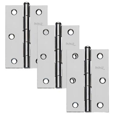 Imagem de Dobradiça Leve de Aço Reto 1295 Conjunto Com 3 Peças - 0124011 - PAPAIZ