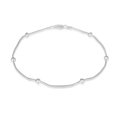 Imagem de Tornozeleiras de prata esterlina 925 para mulheres, tornozeleiras de elos básicos para mulheres, corrente de corda, tornozeleira de corrente de elos groumett, corrente fígaro, Metal, não conhecido