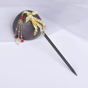 Imagem de Grampo de cabelo de borla de flor de madeira para mulheres antigo grampo de cabelo fantasia Hanfu chinês acessórios de cabelo grampos de cabelo