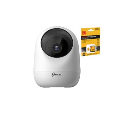 Imagem de Câmera de Segurança Wi-Fi Sieco S33 Full HD Plus (3MPX) kit com Cartão de memória KODAK microSD ULTRA PERFORMANCE 128GB
