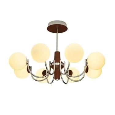 Imagem de Lustres nórdicos retrô, luminária pendente de vidro, lâmpada LED suspensa para quarto, sala de estar, mesa de jantar, decoração para casa