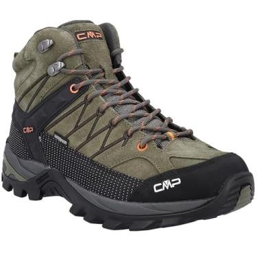 Imagem de CMP Rigel Mid Botas de caminhada masculinas impermeáveis – Tênis de trilha para todos os terrenos com suporte no tornozelo e sola FullOn Grip. Projetado na Itália. (55ES OLIVE-FLAME, US Footwear