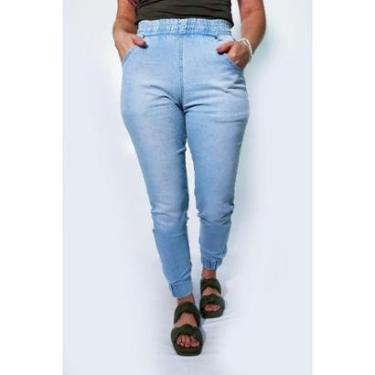 Imagem de Calça Jogger Jeans Délavé Feminina Stretch Alta Anticorpus-Feminino