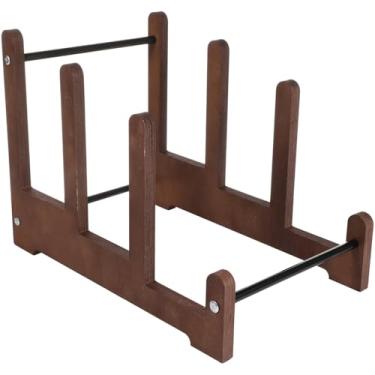 Imagem de TEHAUX Suporte de armazenamento de discos de vinil, expositor de arquivos de madeira, prateleira de revista de 3 níveis para escritório, casa, álbuns, livros, arquivos