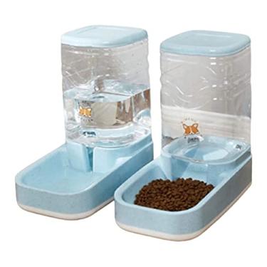 Imagem de Alimentador automático para animais de estimação 3,8 L, alimentador automático para cães e bebedouros de água, bebedouro de alimentos para gatos pequenos, médios, cães, gatinhos, gatos, fonte