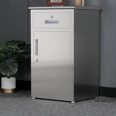 Imagem de Armário De Arquivo De Escritório De Aço Inoxidável Armário De Impressora, Armário De Armazenamento De Copiadora De Scanner Com Fechadura, Ar, 44 * 40 * 65cm（17.3 * 15.7 * 29.5inch）