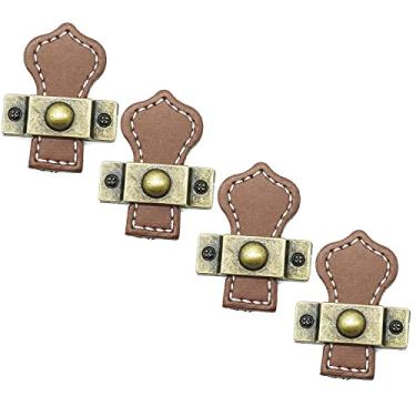 Imagem de Puxador criativo para móveis - Puxadores de gaveta simples, liga de zinco + couro, puxadores de bagagem,