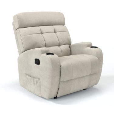 Imagem de Poltrona Do Papai Reclinável Manual Com Massagem Em Tecido Bouclé