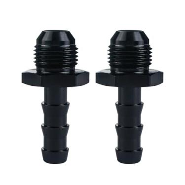 Imagem de 8AN macho alargador para mangueira de 3/20.3 cm adaptador de encaixe reto alumínio preto, adaptador de encaixe de farpa de mangueira de pressão, pacote com 2