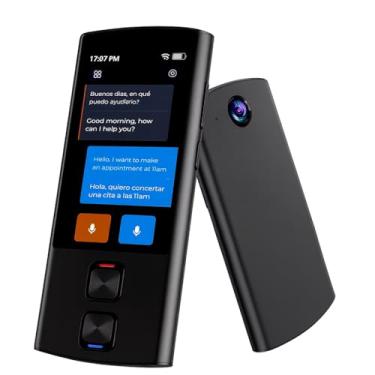 Imagem de Dispositivo tradutor de idiomas AI, elegante dispositivo de tradutor instantâneo cara a cara para negócios e aprendizagem, online/offline/ChatGPT/tradução de voz/foto para 138 idiomas