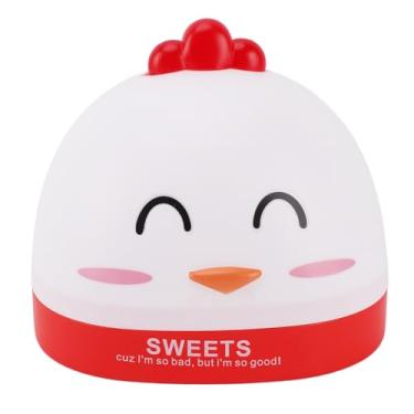 Imagem de Pilipane Caixa dispensadora de lenços de plástico com desenho animado em forma de galinha para organização de bancada, quarto de crianças, cozinha, sala de estar, quarto (branco)