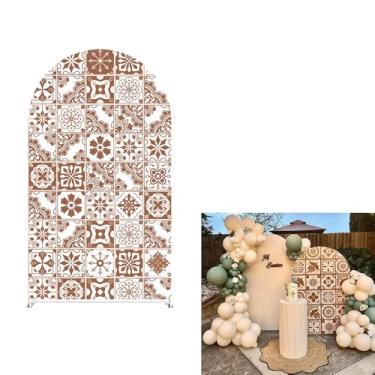 Imagem de Uoimystify Capa de fundo de arco, tema mexicano, festas de casamento, decoração de arco para festa de aniversário Cielito Lindo Argila Marrom Chá de Bebê (38,6 x 2,18 m (AxL))