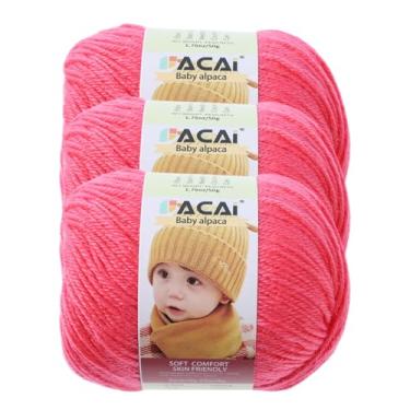 Imagem de Fio macio para bebês, 30% alpaca 70% poliéster, hipoalergênico, lavável, lavável na máquina, lã de bebê, ideal para tricô, crochê, cobertores de bebê, roupas e acessórios para recém-nascidos, 50 g por