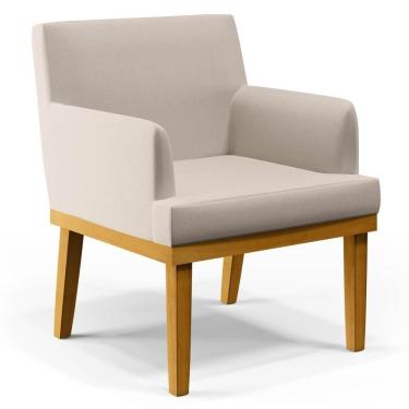 Imagem de Poltrona Decorativa Sala De Estar E Recepção Vitória W01 Linho Cru - Mpozenato