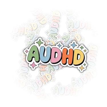 Imagem de 3 peças AUDHD Adesivo de vinil de conscientização do autismo neurodivergente TDAH para laptop, garrafa de água, copo, diário, carro, tablet, presente para adultos neurodivergentes adolescentes