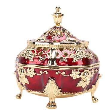 Imagem de MAVIS LAVEN Suporte para Incenso, Suporte para Incenso Estilo Vintage Europeu, Design Floral Esculpido Em Liga de Zinco Com Coletor Desmontável para Decoração de Casa Meditação (Ouro Vermelho)