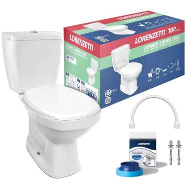 Imagem de Vaso Sanitário Com Caixa Acoplada 6l One + Kit De Instalção - Lorenzetti