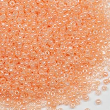 Imagem de Contas de semente laranja claro de 3 mm para fabricação de joias 200 gramas cerca de 6500 peças, artesanato de vidro 8/0 para fazer brincos, pulseiras, pingentes, joias de cintura, contas de sementes