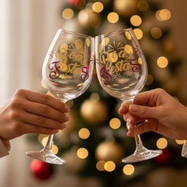 Imagem de Kit com 2 Taças de Vinho – Boas Festas | Elegância para Celebrar