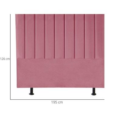 Imagem de Cabeceira Estofada Cama Box King 195 Cm Esther Suede E Frame Cor:rosa