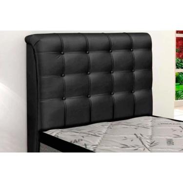 Imagem de Cabeceira Cama Box Estofada Solteiro Solteiro Dama Plus Courano Preto - Simbal