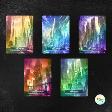 Imagem de Proxy Cards for Magic The Gathering, Alternative Custom Art DIY Cards, Future City Basics, Foil