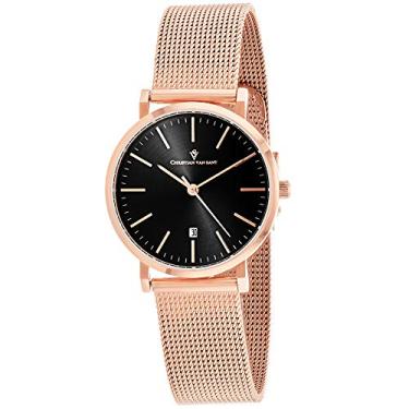 Imagem de Christian Van Sant Relógio feminino Paradigm de aço inoxidável com pulseira de aço inoxidável, ouro rosa, 16 (modelo: CV4221)