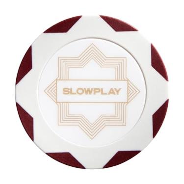 Imagem de SLOWPLAY Nash Clay Poker Chips White Gold Edition, composto de argila pesada de 14 gramas, fichas grandes de 40 mm a granel, pacote de 127 cm vermelho sem denominação