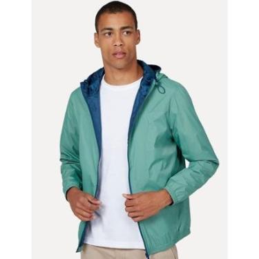 Imagem de Jaqueta Dudalina Masculina Nylon Hoodie Corta Vento Color Verde Médio-Masculino