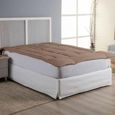 Imagem de Protetor Colchão Pillow Top Casal Queen Micropercal 400 Fios 100% Poliéster Extra Macio - Bege