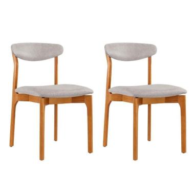 Imagem de Conjunto Com 2 Cadeiras Noronha Moderna Mobília Luna/cinamomo Imbuia