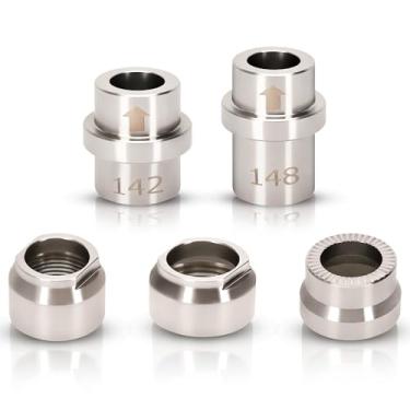 Imagem de Foinwer KICKR Kit adaptador de eixo passante para Wahoo KIKCR CORE e KIKCR V4 e modelos mais recentes - fácil instalação, kit de adaptador de eixo de aço inoxidável