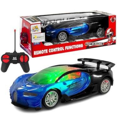 Imagem de Carrinho de Controle Remoto Sem Fio com Luz 5 Funções Azul - Toy King,