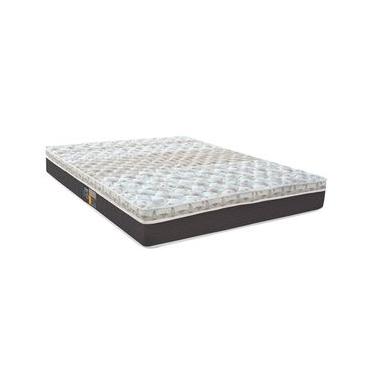 Imagem de Colchão Casal Castor Sleep Class Híbrido com Euro Pillow e Molas Ensacadas 25x138x188 cm - Branco, Cinza e Marrom