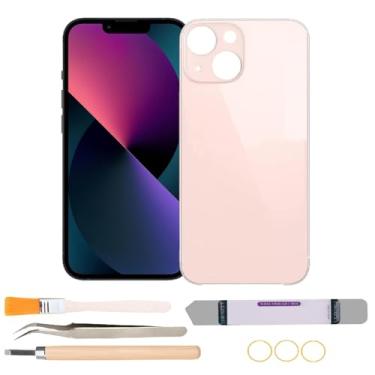 Imagem de Substituição de vidro traseiro compatível com iPhone 13 com kits de ferramentas de reparo (rosa)