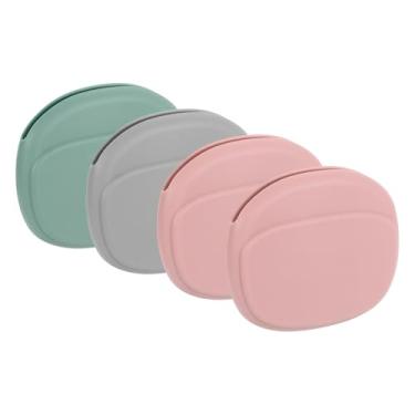Imagem de HARFINGTON 4 capas para fones de ouvido, organizador de capa de fone de ouvido com fio, capa de silicone pequena para cabo USB, fones de ouvido, cinza, verde, rosa