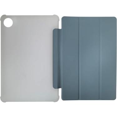 Imagem de Yuxyiony Capa para Blackview Tab 70 WiFi/Tab 30 / Tab 30 Kids Capa protetora dobrável de silicone macio fosco capa protetora para tablets flip (azul)