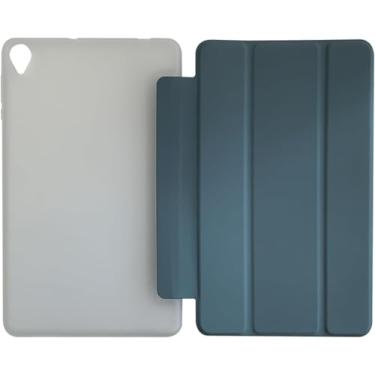 Imagem de Yuxyiony Capa para Blackview Tab 5 Capa protetora dobrável de silicone macio fosco capa protetora para tablets flip (azul)