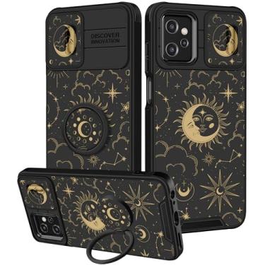 Imagem de Funermei Capa para Moto G Power 5G 2023 - Capa de telefone feminina bonita estética sol lua estrelas design exclusivo com capa de câmera e suporte de anel Funda para Motorola G Stylus 5G 2023