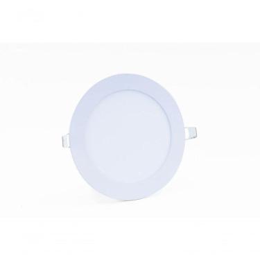 Imagem de Kit C/10-plafon Led Slim Embutir Redondo 6w 3000k Branco Quente Bivolt