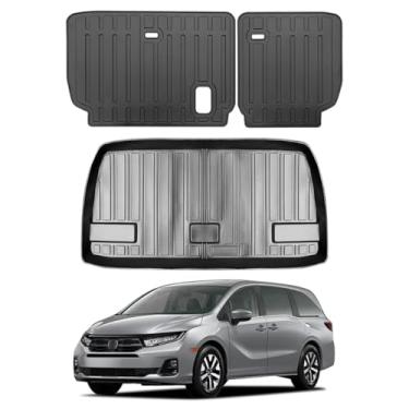 Imagem de Compatível com Honda Odyssey 2018-2025 Tapete de porta-malas e tapetes de encosto para todos os climas TPE capa traseira tapetes para encosto para Honda Odyssey 2018-2025 mini acessórios de van de