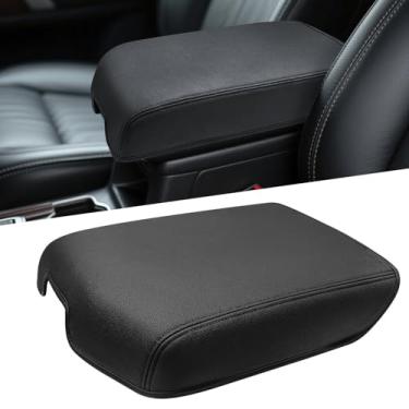Imagem de Capa de console central para acessórios Toyota Tundra 2007-2013, Toyota Sequoia 2007-2013, capas para console de carro, tampa de apoio de braço, tampa protetora de couro de vinil, antiarranhões, preta