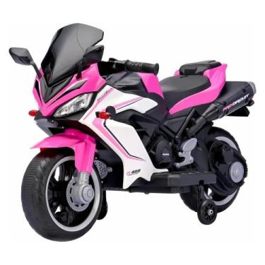 Imagem de Mini Moto Elétrica Infantil Aura A Bateria 12V - Rosa - Bang Toys