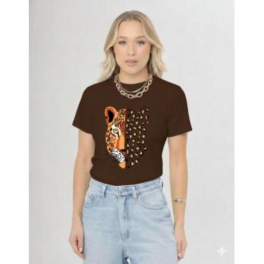 Imagem de Camiseta Feminina Básica Tendência 2026 - Trajano Store, Marrom, M
