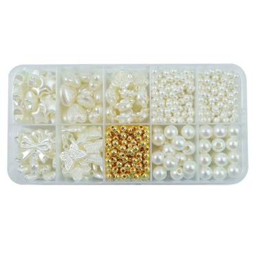 Imagem de 900 peças de contas soltas para artesanato – contas redondas de acrílico sortidas em pentagramas, corações, borboletas, laços e mais formas criativas para fazer joias DIY