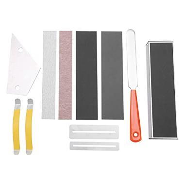 Imagem de LiebeWH Arquivo de Coroação de Traste, Medidor de Cordas, Arquivos de Diamante Conjunto de Ferramentas Luthier de Guitarra Manutenção de Reparo para Elétrico Com Protetor de Liga de Alumínio,